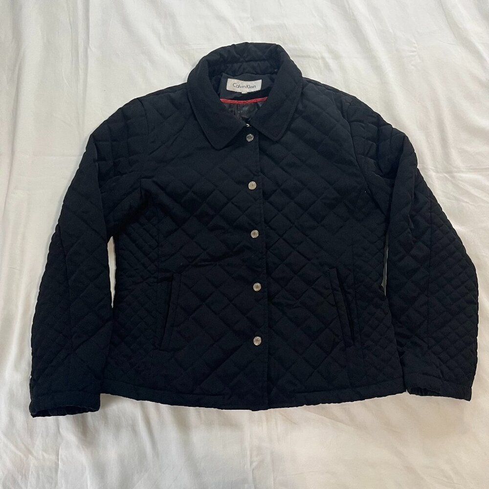 Calvin Klein Solid Black Quilted Lightweight Jack… - image 1